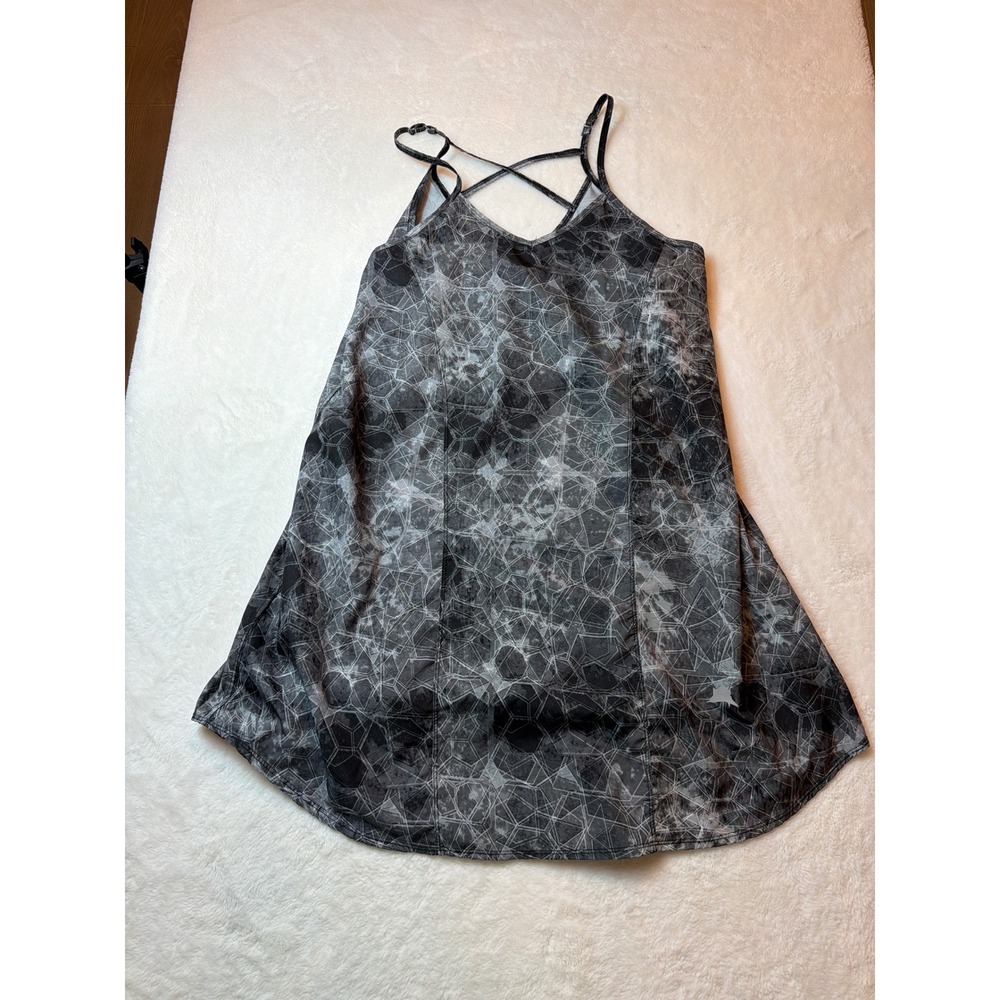 Pelagic Womens Grey Geometric Hex Print Fishing Dress Adjustable Straps Large